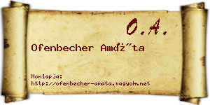 Ofenbecher Amáta névjegykártya